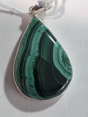 Teardrop Green Malachite Pendant